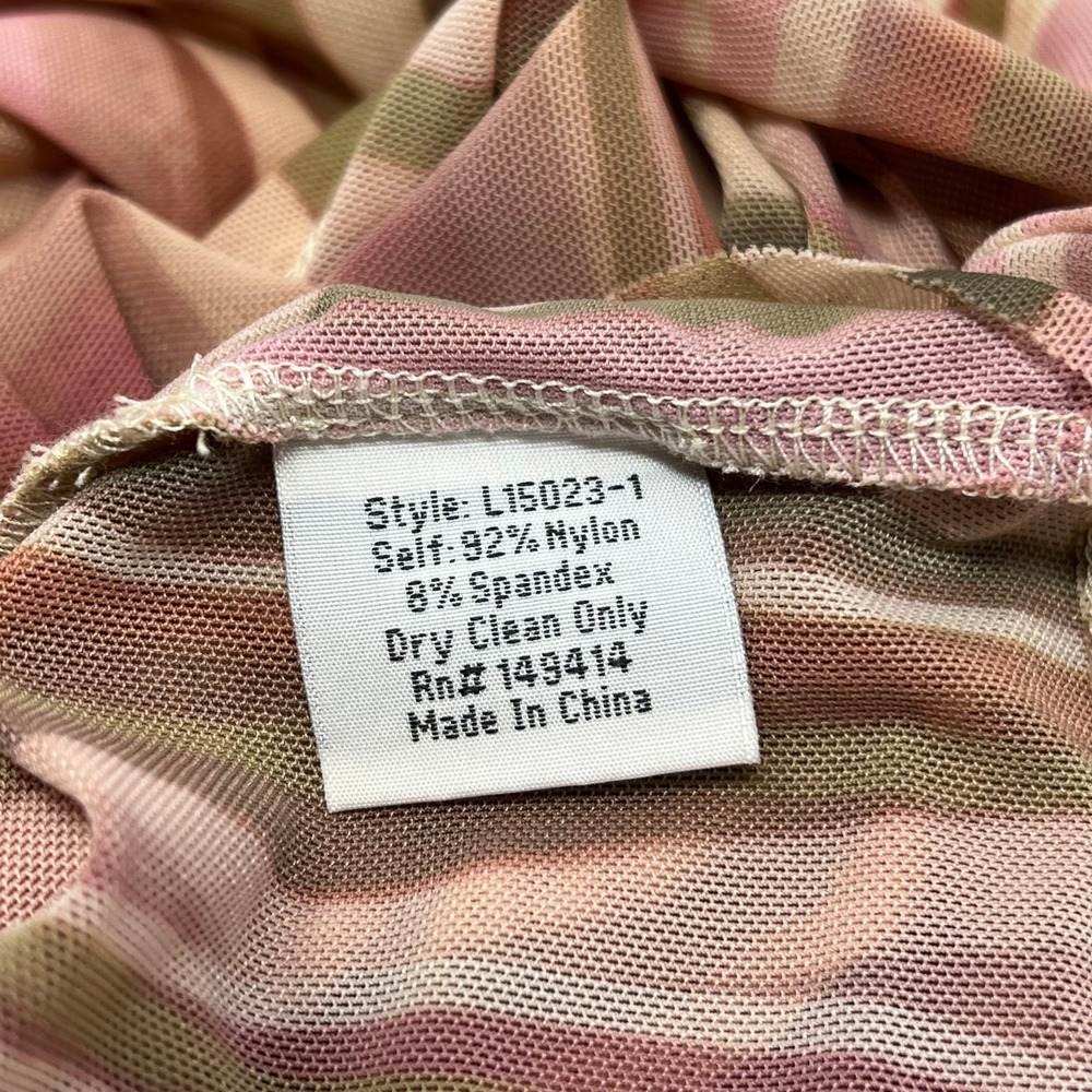 Johnny Was Eleanor Mesh Short SleeveTop Striped Pink Brown Women's Size XL - Picture 6 of 9